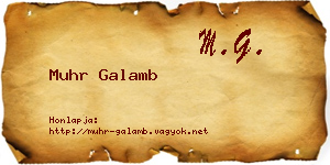 Muhr Galamb névjegykártya